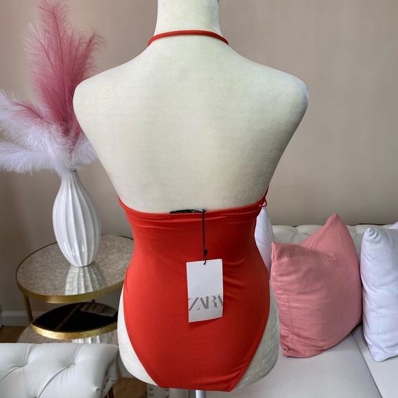 ZARA WOMEN’S ORANGE BODYSUIT SIZE S - Picture 5 of 7